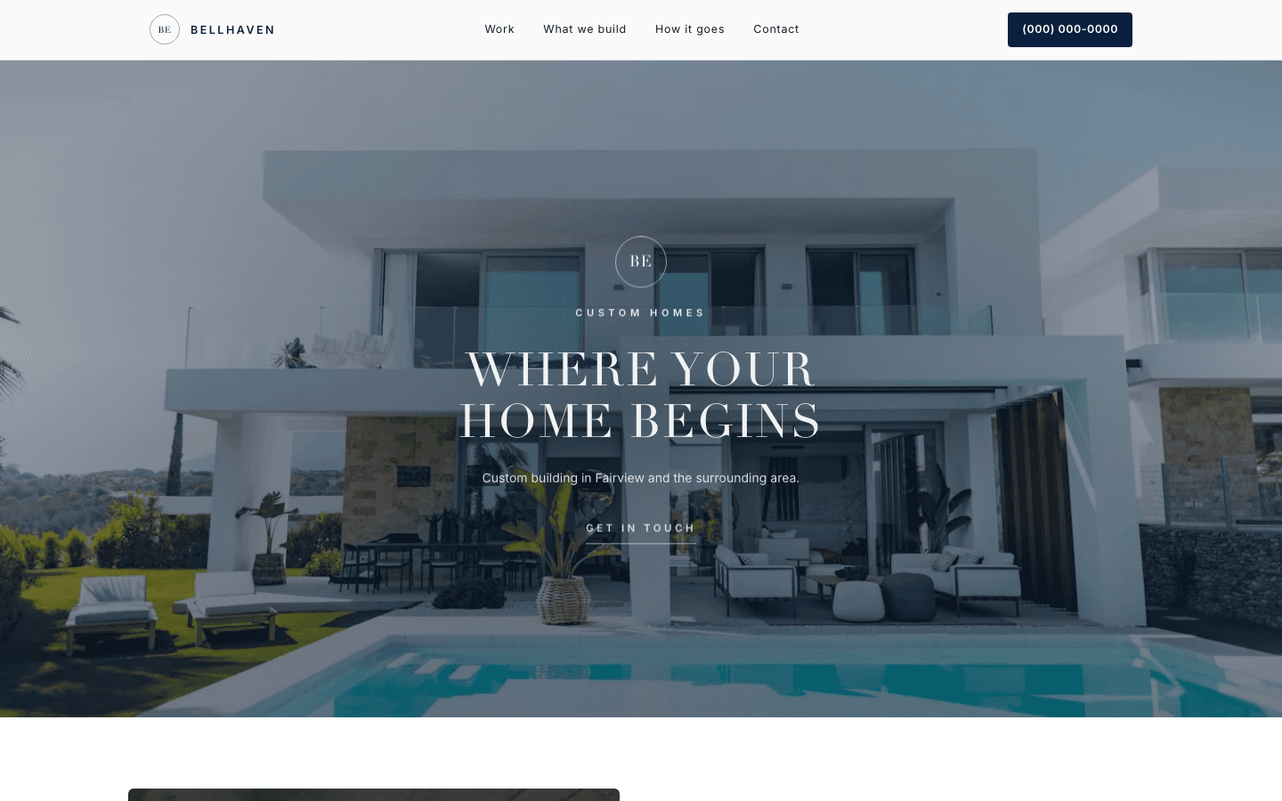 Bellhaven Custom Homes template preview