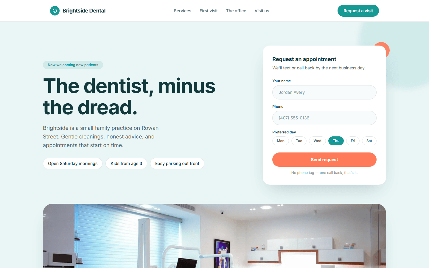 Brightside Dental template preview