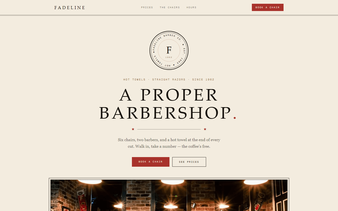 Fadeline Barber Co. template preview