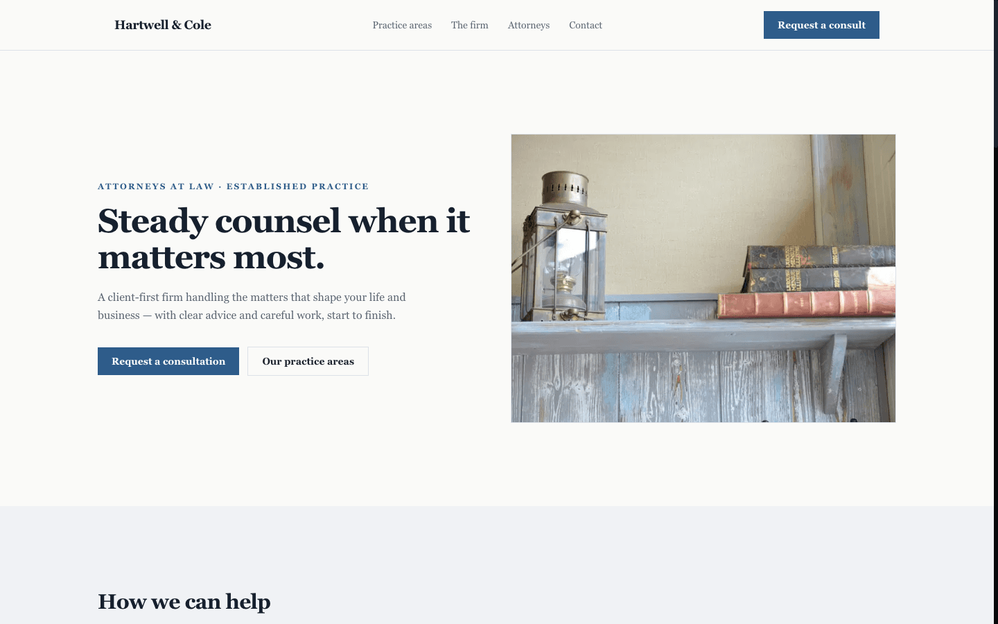 Hartwell & Cole template preview