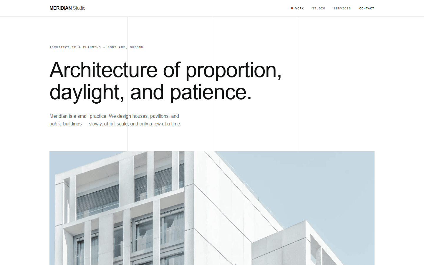 Meridian Studio template preview