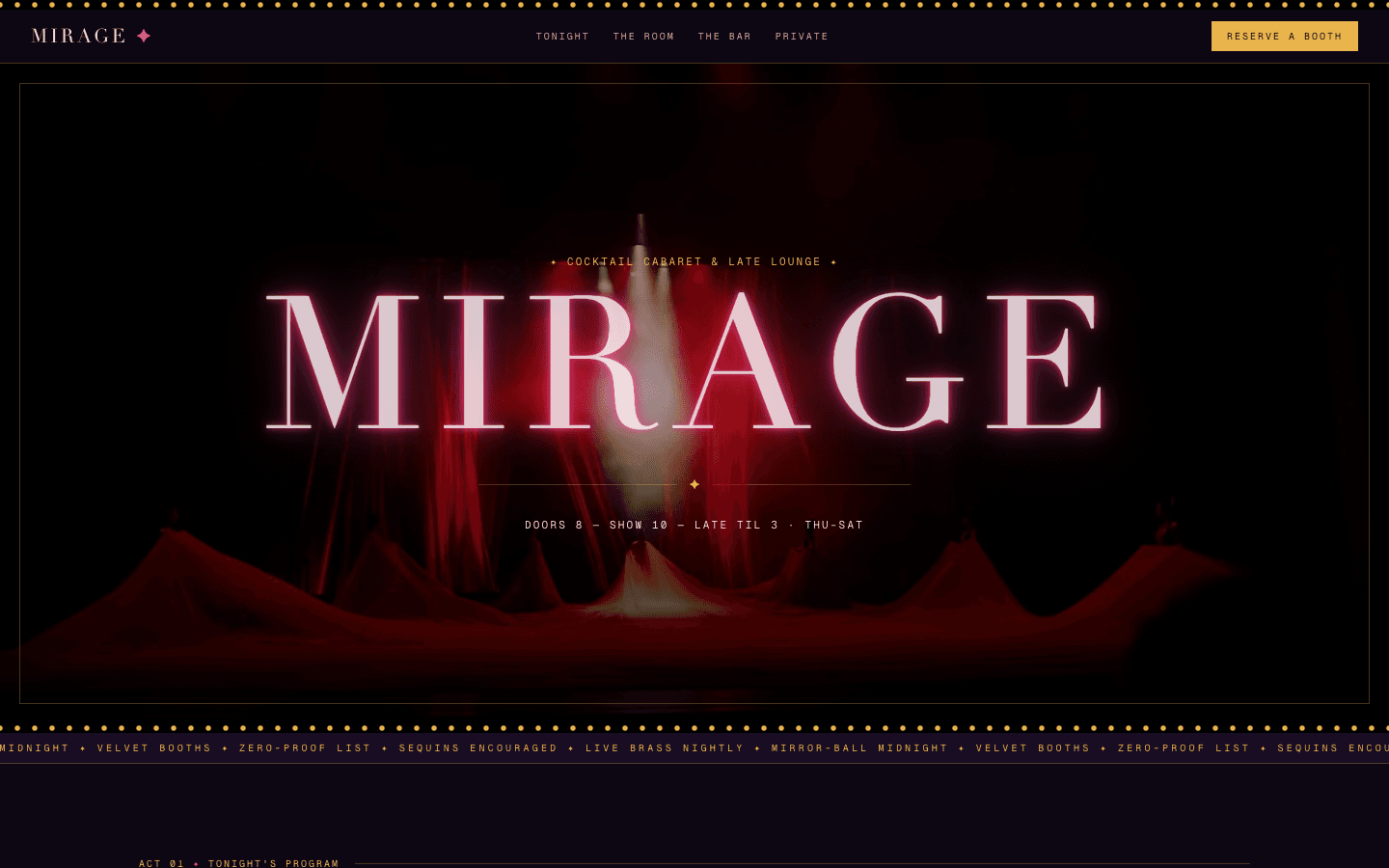 Mirage template preview