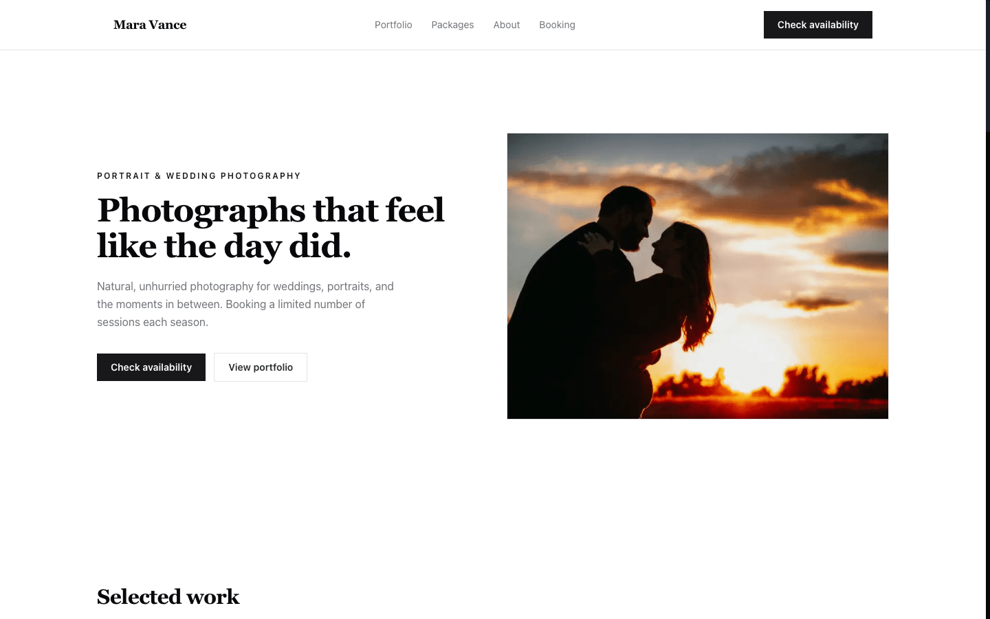 Mara Vance Studio template preview