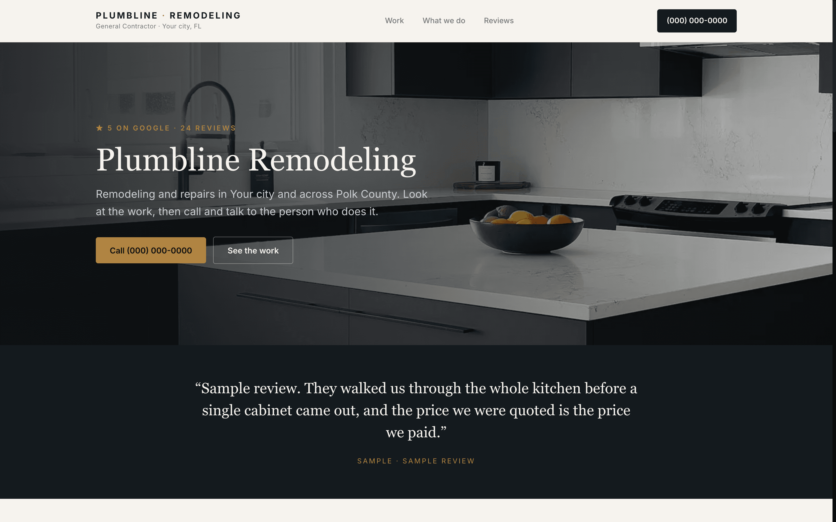 Plumbline Remodeling template preview