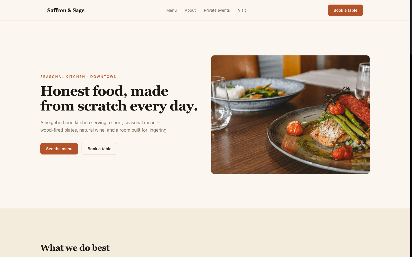 Saffron & Sage template preview