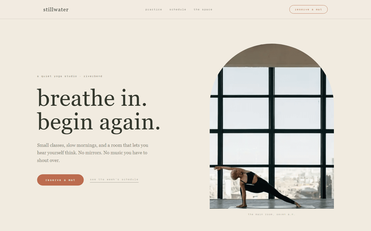 Stillwater Yoga template preview