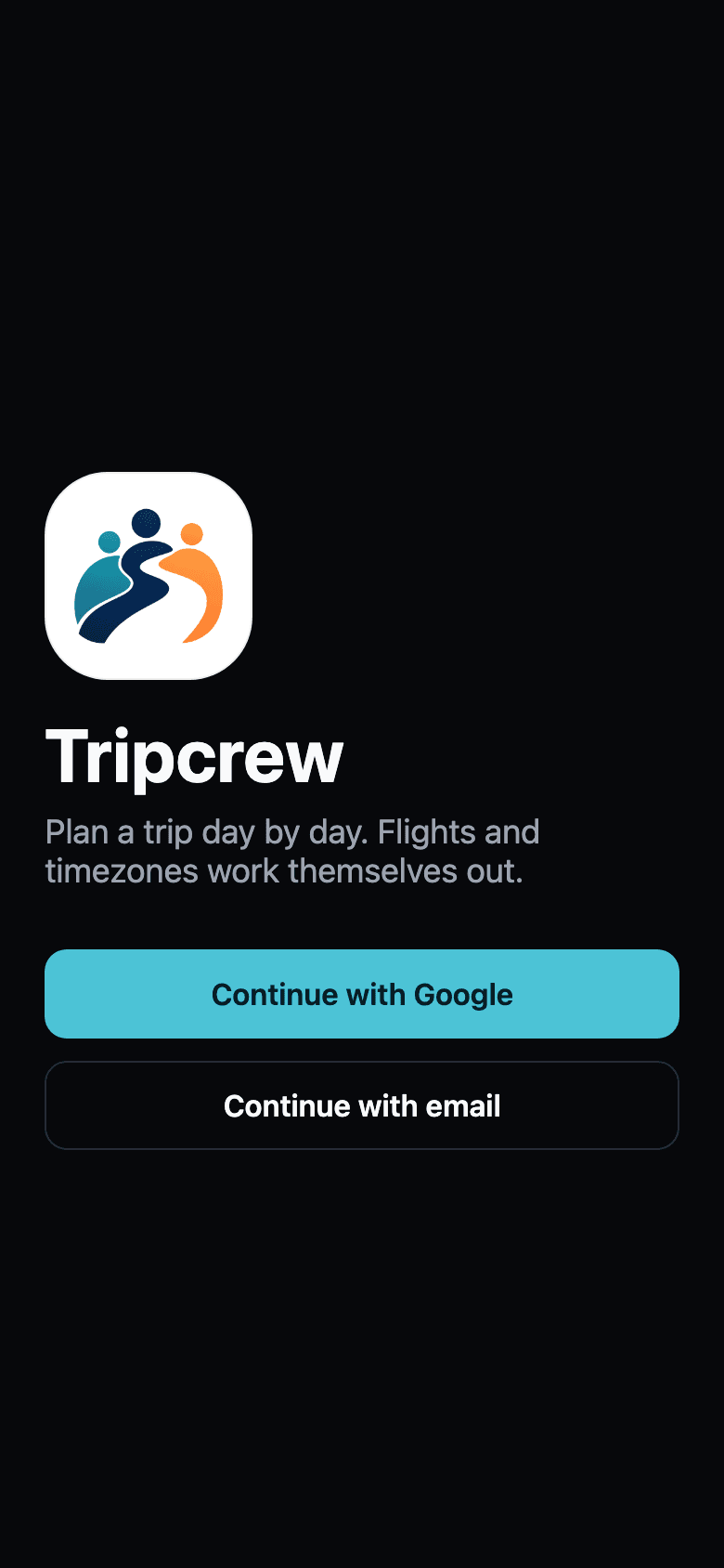 The first screen, before you sign in